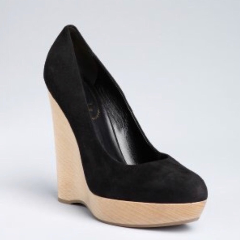 YSL suede wedges